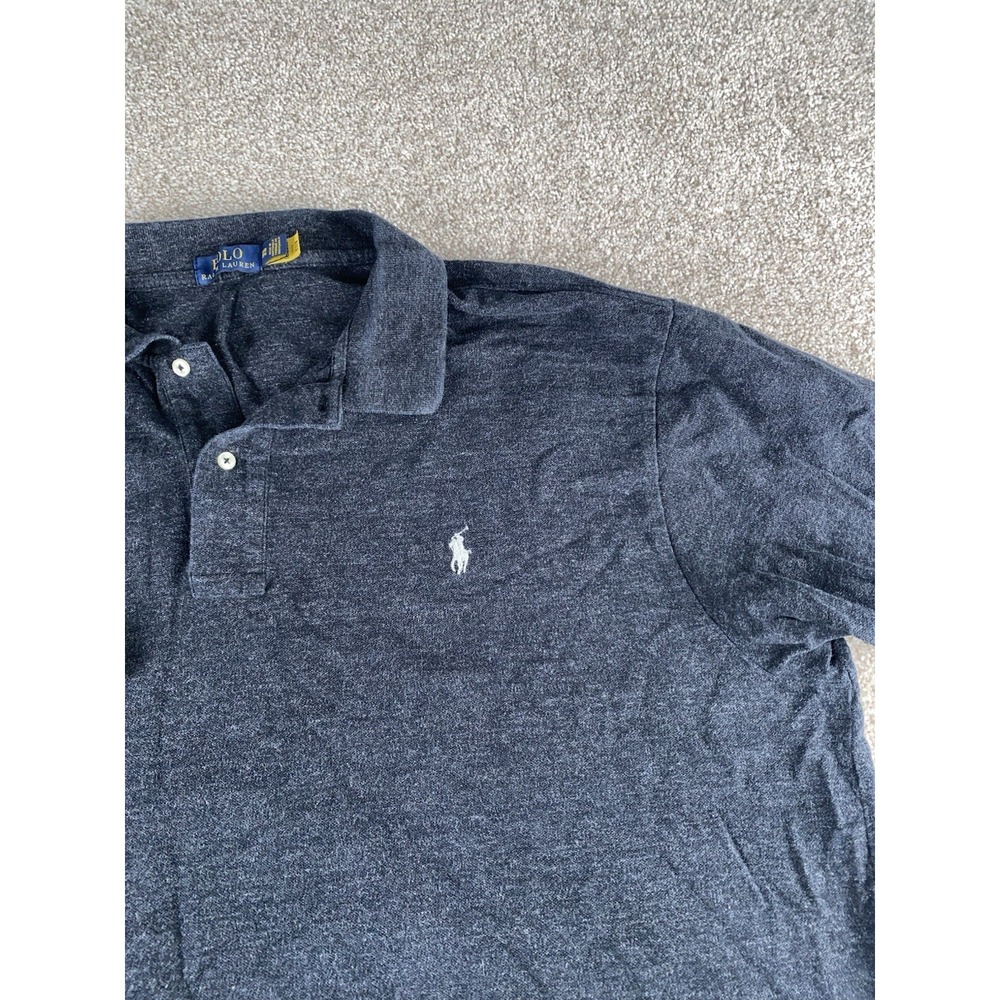 Polo Ralph Lauren Gray Polo Shirt Mens 3XB Silver Pony Cotton Preppy Golf Casual - Picture 3 of 9